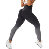 Women's Gradient Smile Yoga Pants - Light Gray - Gradient / Fitness Pants - XL - Spandex Polyester - image 18