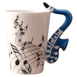 Funki Buys | Mugs | Guitar Handle Mug Hand-Painte... - Black - A / Electric Guitar / Upright Notes / 220ml / Glass - image 33