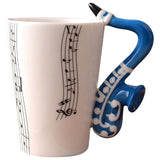Funki Buys | Mugs | Guitar Handle Mug Hand-Painte... - Black - A / Electric Guitar / Upright Notes / 220ml / Glass - image 32