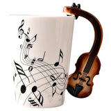 Funki Buys | Mugs | Guitar Handle Mug Hand-Painte... - Black - A / Electric Guitar / Upright Notes / 220ml / Glass - image 36