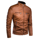 Men's Motorcycle Faux Leather Jacket - Black - Jacket - 4XL - PU Leather - image 16