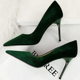 Women's Suede Fashion High Heel Stiletto - Royal Blue - Pointy Heels - 40 B - PU Suede - image 4