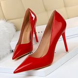 Women's Formal Mid-Heel Nude Scarpins - Nude - 10.5cm - Formal Stilettos - 43 B - PU Patent Leather - image 19