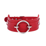 Women's Cosplay Punk Goth Collars - Red 2 - Ring / Punk Gothic Choker - Medium - PU Leather - image 17