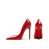 Women's Luxury Patent Leather Stilettos - Burgundy - 12cm - 43 B - Genuine Patent Leather - image 9