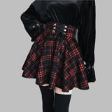Women's Gothic Retro Punk Plaid Mini Skirt - Black - Skirt - XXL - Polyester - image 37