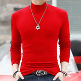 Men's Women's Slim Fit Mock Neck Shirts - Rose Red - Skivvy - 6XL - Polyester - image 35
