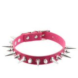 Women's Spike Collar Gothic Necklace - Rose Red - Spike Collar Necklace - PU Leather - image 17
