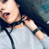 Women's Spike Collar Gothic Necklace - Black - Spike Collar Necklace - PU Leather - image 11