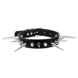 Women's Punk Spike Collar Necklace - Black - Spike Collar Necklace - PU Leather - image 26