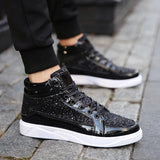 Men's Women's Bling Lace Up Sneakers - Gold - Bling Sneakers - 9.5 B - PU Leather - image 31
