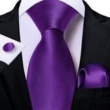 Funki Buys | Neckties | Men's 3 Pcs Luxury Purple Formal Tie Set