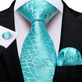 Men's 3 Pcs Formal Silk Blue Tie Sets - Blue - SJT-1038 - One Size - Silk - image 36