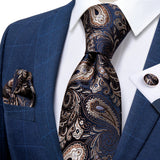Funki Buys | Neckties | Men's 3 Pcs Silk Paisley Tie Set