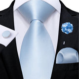 Funki Buys | Neckties | Men's 4 Pcs Pale Blue Formal Tie Set