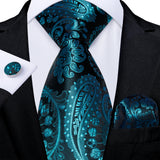 Men's 3 Pcs Formal Silk Blue Tie Sets - Blue - SJT-7910 - One Size - Silk - image 34