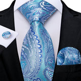 Men's 3 Pcs Formal Silk Blue Tie Sets - Blue - SJT-7917 - One Size - Silk - image 8