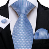 Men's 3 Pcs Formal Silk Blue Tie Sets - Blue - SJT-7937 - One Size - Silk - image 29