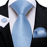 Men's 3 Pcs Formal Silk Blue Tie Sets - Blue - SJT-7941 - One Size - Silk - image 26