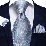 Men's 3 Pcs Elegant Formal Silk Tie Sets - Blue/Gray - SN3242 - One Size - Silk - image 2