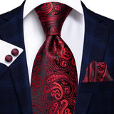 Funki Buys | Neckties | Men's 3 Pcs Shades of Burgundy Tie Sets