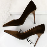 Women's Suede Fashion High Heel Stiletto - Royal Blue - Pointy Heels - 40 B - PU Suede - image 2