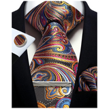 Men's 4 Pcs Tie Clip Cufflinks Hanky Sets - Red - 12 - One Size - Polyester - image 9