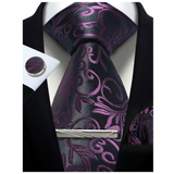 Men's 4 Pcs Tie Clip Cufflinks Hanky Sets - Blue - 32 - One Size - Polyester - image 4