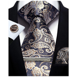 Men's 4 Pcs Tie Clip Cufflinks Hanky Sets - Blue - 35 - One Size - Polyester - image 2