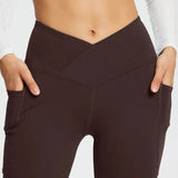 Women's High Waist Yoga Flare Leggings - Black - Yoga Pants - 2XL - Polyester - image 16