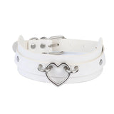 Women's Cosplay Punk Goth Collars - White 3 - Heart / Punk Gothic Choker - Medium - PU Leather - image 11