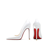 Women's Luxury Patent Leather Stilettos - Burgundy - 12cm - 43 B - Genuine Patent Leather - image 18