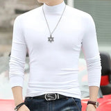 Men's Women's Slim Fit Mock Neck Shirts - White - Skivvy - 6XL - Polyester - image 37