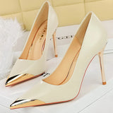 Women's Dress Shoes Metal Toe and Heel - Black - 9.5cm Shoes - 40 B - PU Leather - image 13