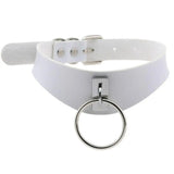Women's Cosplay Dog Collar Choker - White - Circle Choker - Medium - PU Leather - image 16
