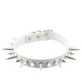 Women's Spike Collar Gothic Necklace - White - Spike Collar Necklace - PU Leather - image 18