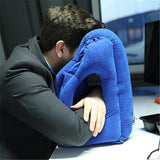 Inflatable Travel Sleeping Bag Pillow - Blue - Travel Pillow - Medium - Plush - image 1