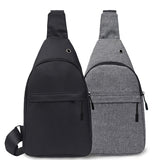 Canvas Multi Pocket Crossbody Chest Bag - Black - Chest Bag - Small - Canvas - image 2