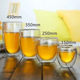 Glass Double Wall Borosilicate Mug Sets - Clear - 250ML 2PCS Coffee Cup Set - Borosilicate Glass - image 3