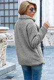 Women's Full Lapel Collar Sherpa Coat - Khaki - Sherpa Coat - 5XL - Polyester - image 33
