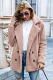 Women's Full Lapel Collar Sherpa Coat - Khaki - Sherpa Coat - 5XL - Polyester - image 7