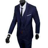 Men's Classic 3 Pcs Formal Wedding Suit - Wine Red - Suit - 6XL - Polyester - image 7