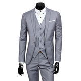 Men's Classic 3 Pcs Formal Wedding Suit - Wine Red - Suit - 6XL - Polyester - image 1
