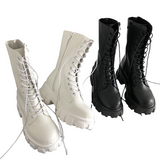 Funki Buys | Boots | Women's Lace-up Chunky Combat Boots - Black - Ankle / With Plush Inner / 43 B / PU Leather - image 1