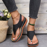 Women's Summer Slip On Sandals - Black - Slip On Sandals - 43 B - PU Leather - image 2