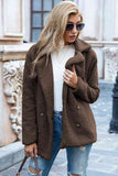 Women's Full Lapel Collar Sherpa Coat - Coffee Brown - Sherpa Coat - 5XL - Polyester - image 18