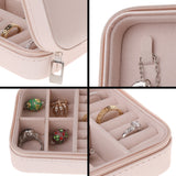Small Travel Jewelry Box Zip Up - Light Pink - Travel Jewelry Case - PU Leather - image 7