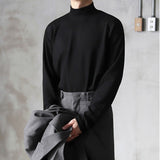 Men's Thin Lightweight Mock Turtleneck - Black - Lightweight Sweater - 4XL - Polyester - image 12