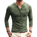 Men's Casual Long Sleeve V-Neck Tee Shirt - Wine Red - Long Sleeve Tee Shirt - 5XL - Polyester - image 8