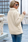 Women's Full Lapel Collar Sherpa Coat - Khaki - Sherpa Coat - 5XL - Polyester - image 29